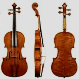 Three views of a violin representing the western instrument adapted into Indian music