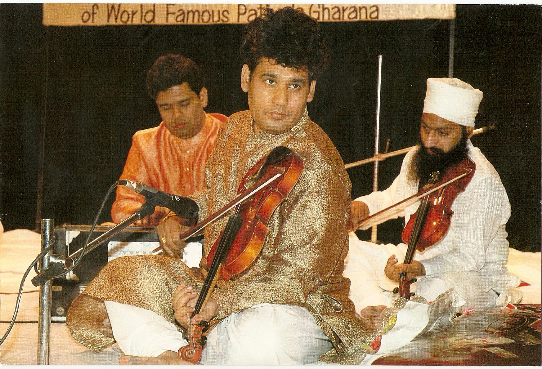 Johar Ali Khan performing with violin