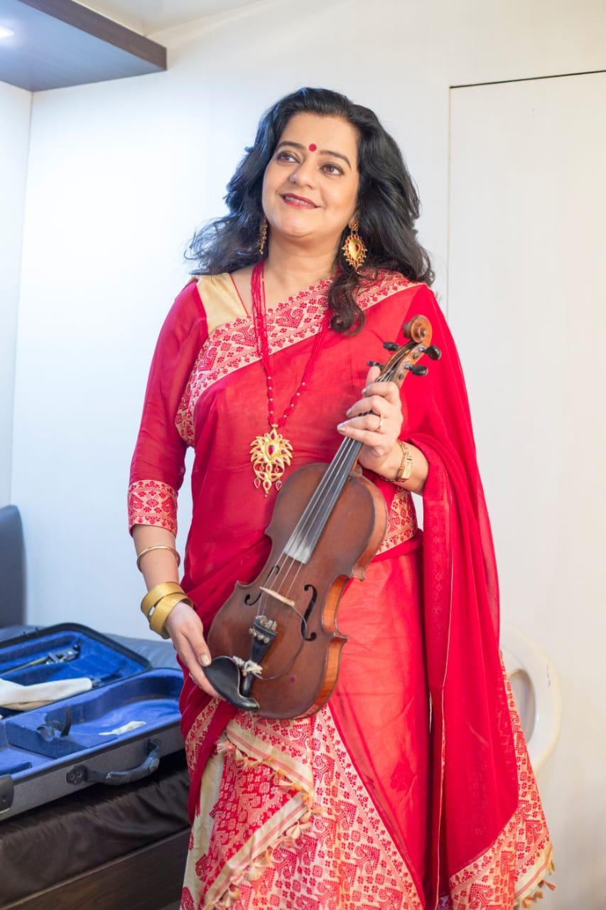 Sunita Bhuyan with violin