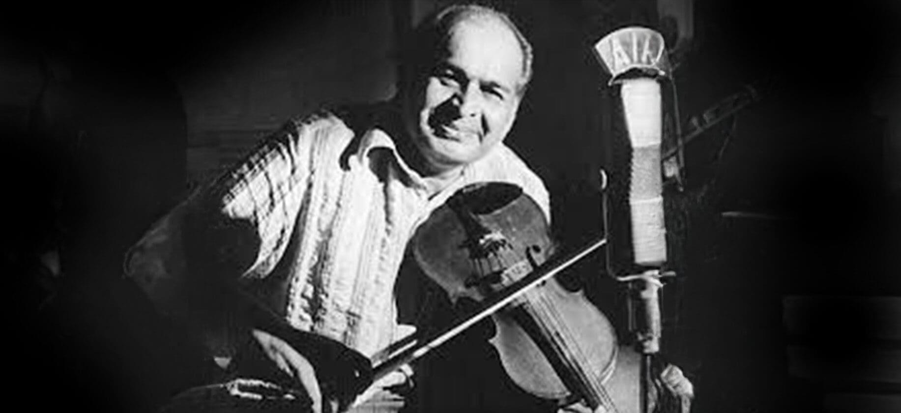 Portrait of V. G. Jog with violin